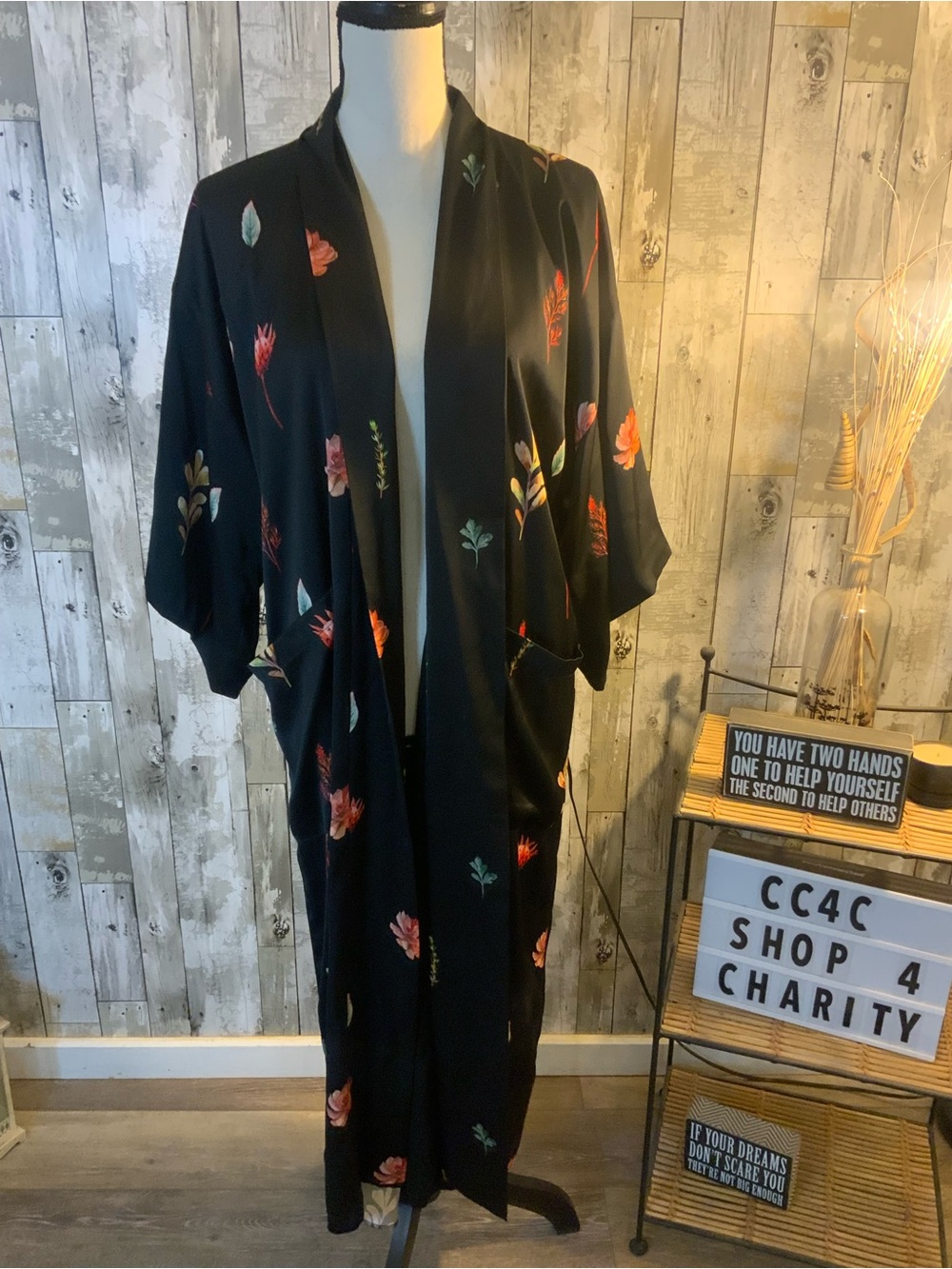 Topshop Black Draped Kimono